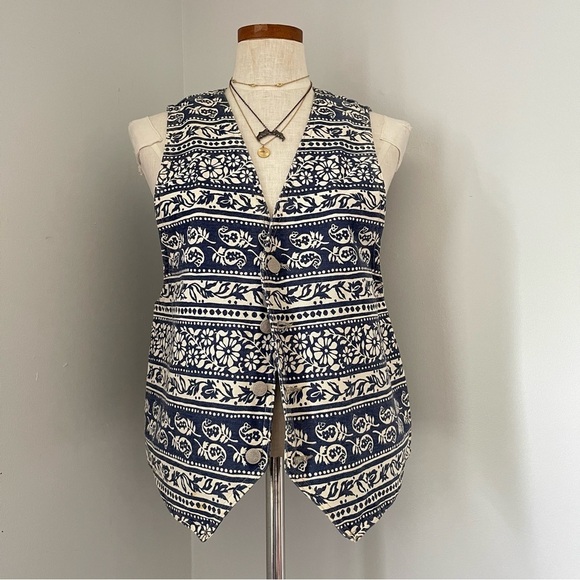 Vivaldi Jackets & Blazers - Vivaldi | 90’s vintage Floral Denim Vest size medium Deadstock